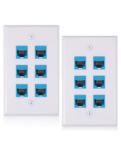 Placa de Pared Ethernet 6 Puertos Weewooday RJ45 Cat6