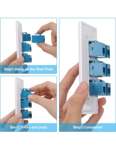Placa de Pared Ethernet 6 Puertos Weewooday RJ45 Cat6 2