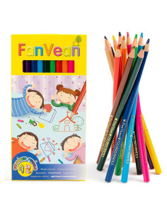 Lápices de Color FanVean 12 Colores Preafilados para Niños