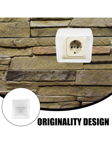 Cubierta de Enchufe Impermeable Angoily para Exterior Blanco