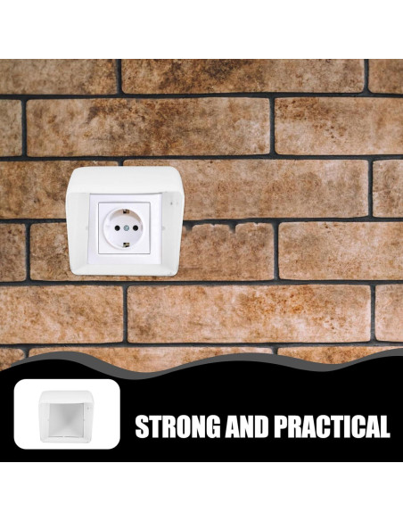Cubierta de Enchufe Impermeable Angoily para Exterior Blanco