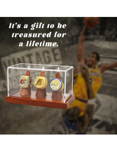 Exhibidor de Anillos MAZHOR para 3 Anillos con Base de Madera 2