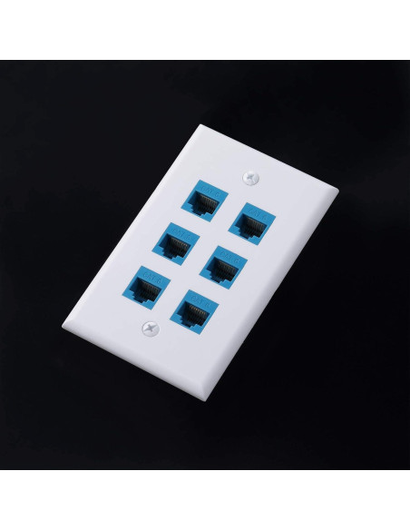 Placa de Pared Ethernet 6 Puertos Weewooday RJ45 Cat6