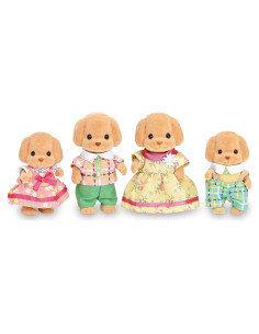 Familia de Caniches Calico Critters - 4 figuras articuladas