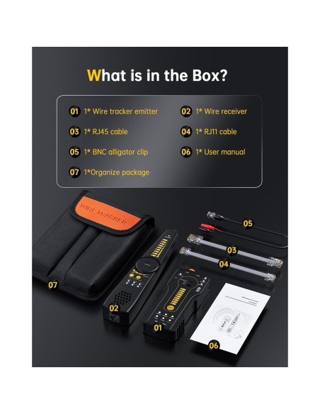 Kit de rastreador de cable digital Electop RJ11 RJ45 UTP STP