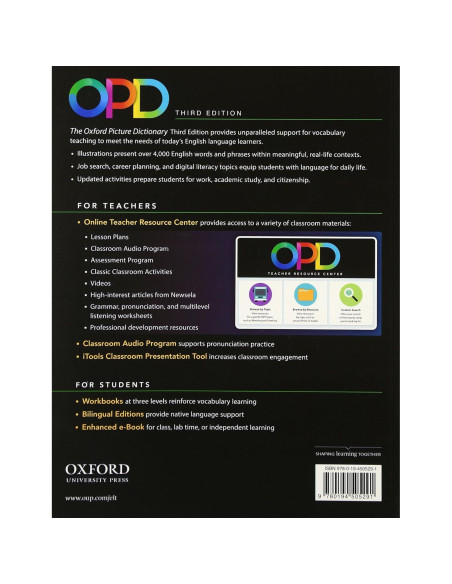 Oxford Picture Dictionary Third Edition: Monolingual Dictionary Oxford Picture Dictionary Third Edition: Monolingual Dictionary