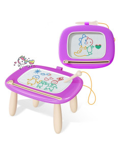 Kikidex Tabla de Dibujo Magnética para Niños 1-3 Años Púrpura