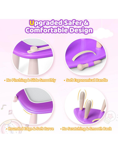 Kikidex Tabla de Dibujo Magnética para Niños 1-3 Años Púrpura