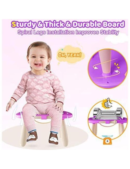 Kikidex Tabla de Dibujo Magnética para Niños 1-3 Años Púrpura