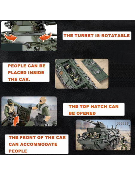 Vehículo Blindado Militar RAOPING con 3 Figuras y 1512 Piezas