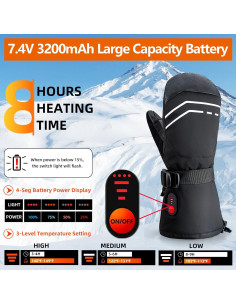 Manoplas Térmicas Kakashi Unisex 7.4V 3200mAh Impermeables 2