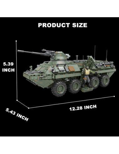 Vehículo Blindado Militar RAOPING con 3 Figuras y 1512 Piezas