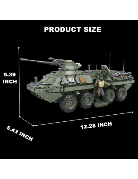 Vehículo Blindado Militar RAOPING con 3 Figuras y 1512 Piezas