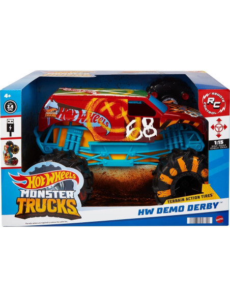 Hot Wheels RC Monster Trucks HW Demo Derby 1:15 control remoto
