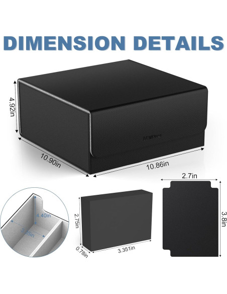 Caja de Barajas Mlikero para 1800 Cartas con Cierre Magnético Caja de Barajas Mlikero para 1800 Cartas con Cierre Magnético