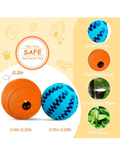 Juguetes Interactivos para Perros HIPPIH - 2 Pelotas de Golosinas 2