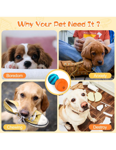 Juguetes Interactivos para Perros HIPPIH - 2 Pelotas de Golosinas