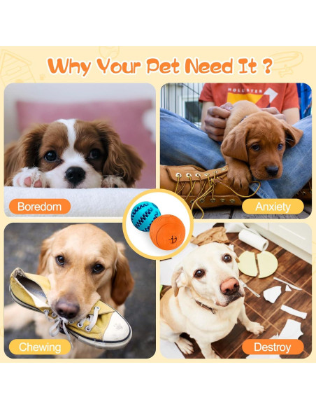 Juguetes Interactivos para Perros HIPPIH - 2 Pelotas de Golosinas