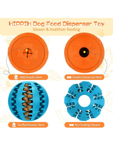 Juguetes Interactivos para Perros HIPPIH - 2 Pelotas de Golosinas