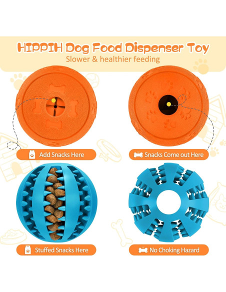 Juguetes Interactivos para Perros HIPPIH - 2 Pelotas de Golosinas