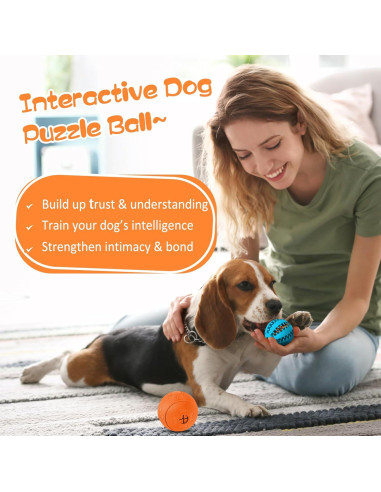 Juguetes Interactivos para Perros HIPPIH - 2 Pelotas de Golosinas