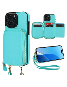 Bocasal Cartera RFID para iPhone 16 Pro Max Verde Menta