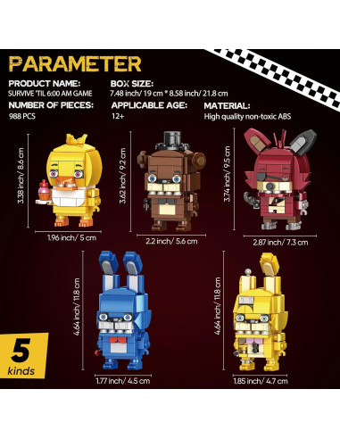Bloques de Construcción QEINIE Five Nights Security Breach 5 Figuras