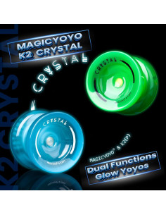 Yoyo MAGICYOYO K2 Brillante Verde y Azul + Accesorios 2