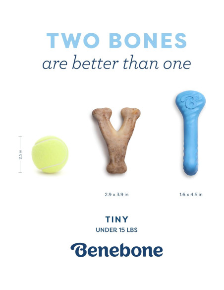 Benebone Cachorro 2-Pack Hueso de Goma Sabor Bacon