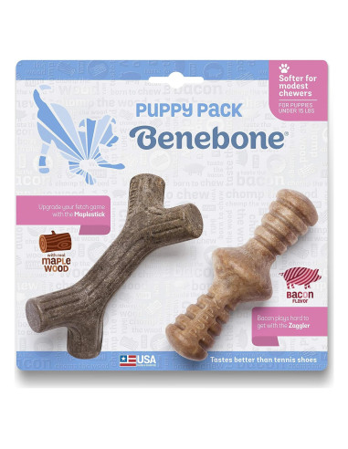 Benebone Cachorro 2-Pack Maplestick/Zaggler Juguetes Masticables