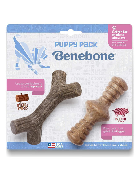 Benebone Cachorro 2-Pack Maplestick/Zaggler Juguetes Masticables