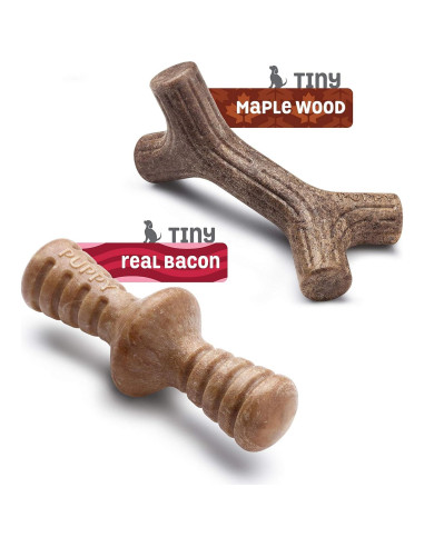 Benebone Cachorro 2-Pack Maplestick/Zaggler Juguetes Masticables