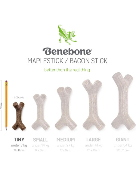 Benebone Cachorro 2-Pack Maplestick/Zaggler Juguetes Masticables