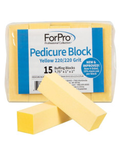 Bloque de Pedicura ForPro Amarillo 220/220 Grano 15 Cuentas