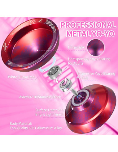 Yoyo WATIEOBOO R8 Profesional con 10 Cuerdas y Estuche