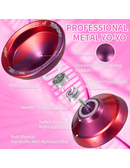 Yoyo WATIEOBOO R8 Profesional con 10 Cuerdas y Estuche