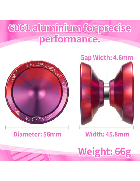 Yoyo WATIEOBOO R8 Profesional con 10 Cuerdas y Estuche