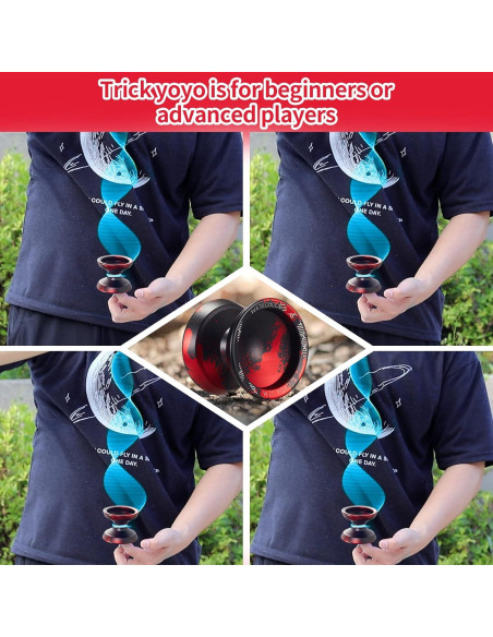 Yo-Yo Metálico WATIEOBOO R8 Pro y Responsive - Negro Rojo