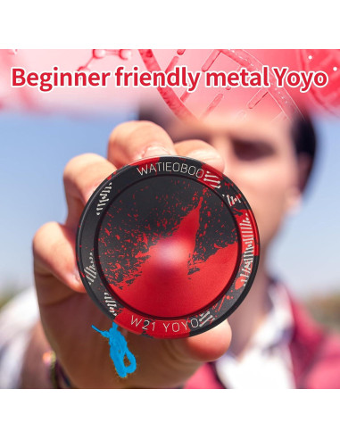 Yo-Yo Metálico WATIEOBOO R8 Pro y Responsive - Negro Rojo