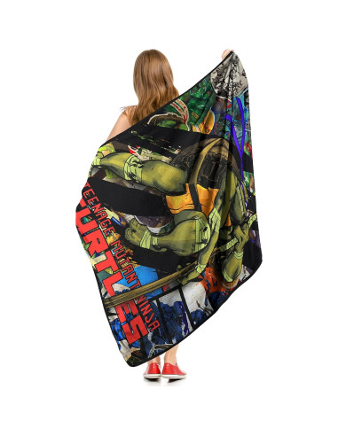 Manta Micro Raschel Tortugas Ninja Dashing Donnie 116x152 cm