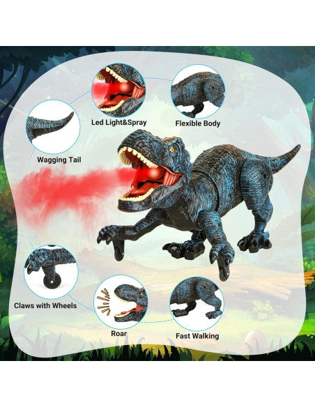 Dinosaurio Robot Control Remoto Flybakiz Azul 27.5cm