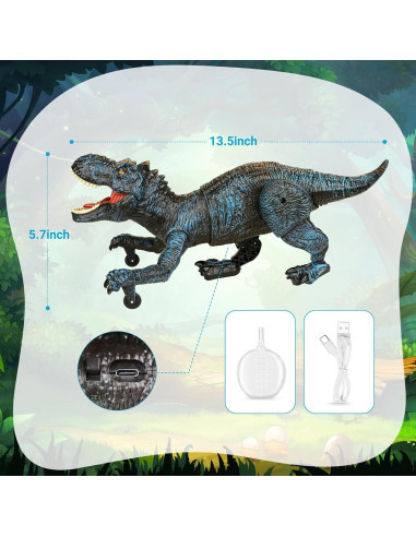 Dinosaurio Robot Control Remoto Flybakiz Azul 27.5cm