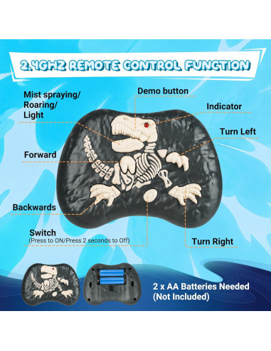 Dinosaurio Robot RC Flybakiz Azul con Rocío y Luz