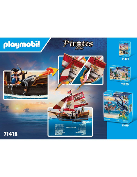 Barco Pirata Playmobil 71418 con 101 Accesorios