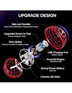 Bola Voladora Orb EP-FOBT-02 Rojo Control Remoto LED 2