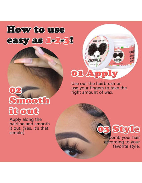Cera Control de Bordes Goiple 150g + Accesorios para Cabello