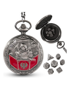 Juego de Dados D&D Banloga 7PCS Metal Plata Antigua