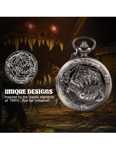 Juego de Dados D&D Banloga 7PCS Metal con Estuche Dragón 2