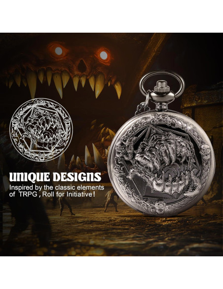 Juego de Dados D&D Banloga 7PCS Metal con Estuche Dragón