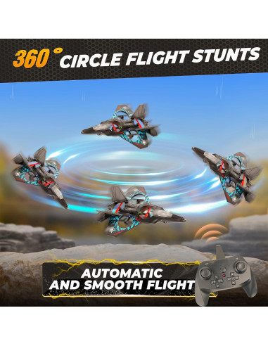 Dron BEZGAR RC Azul con Giroscopio y Luz LED